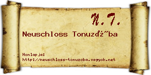 Neuschloss Tonuzóba névjegykártya
